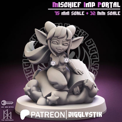 Mischief Imp Portal Miniature - by Jigglystix