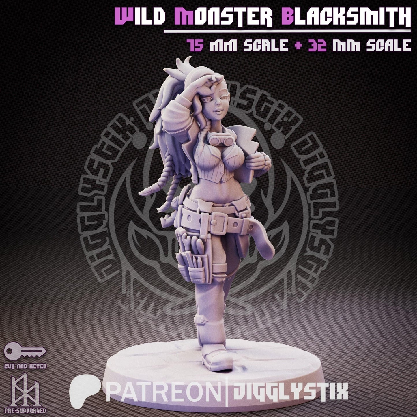 Wild Monster Blacksmith Miniature - by Jigglystix