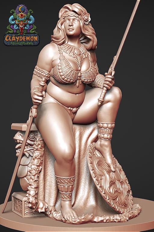Daphne the Warrior Woman Miniature - by Claydemon Miniatures