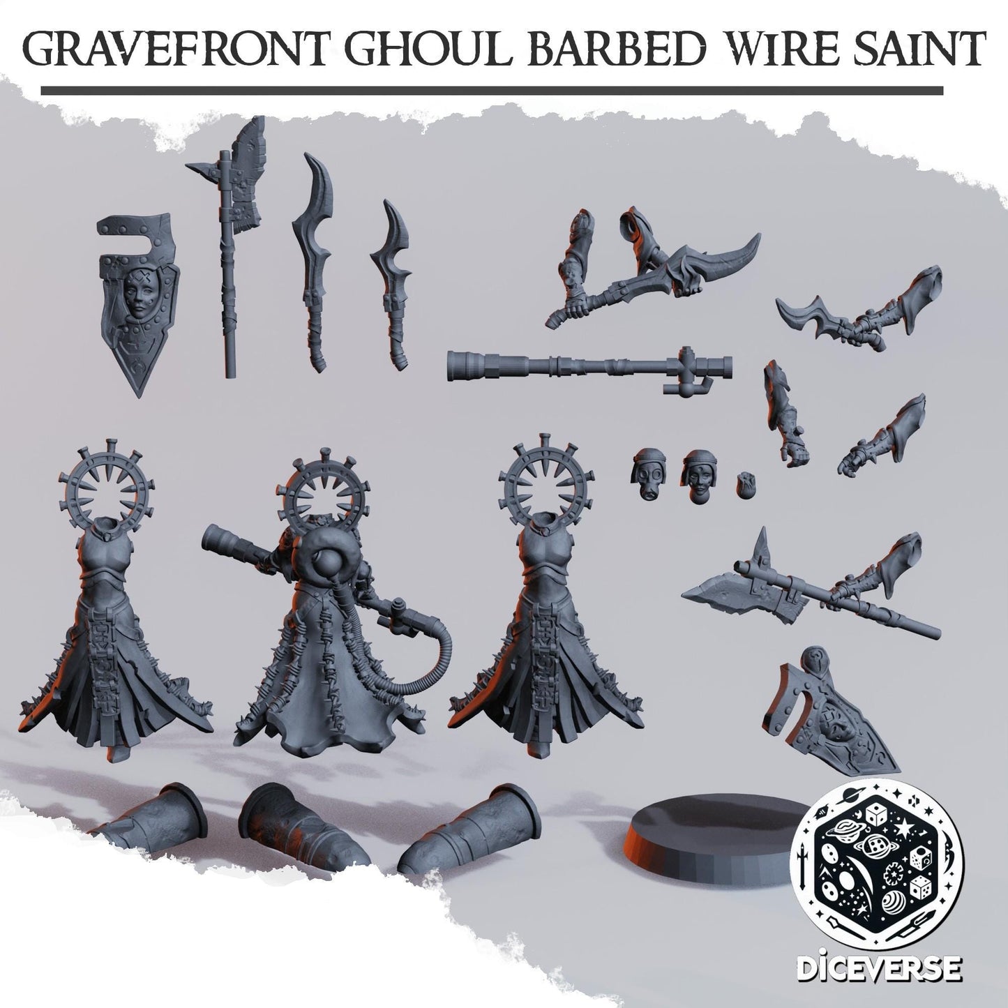Gravefront Ghoul Barbed Wire Saint Modular Miniatures - Diceverse