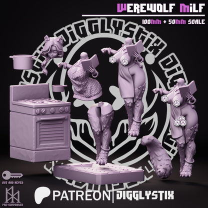Werewolf Milf Miniature - by Jigglystix