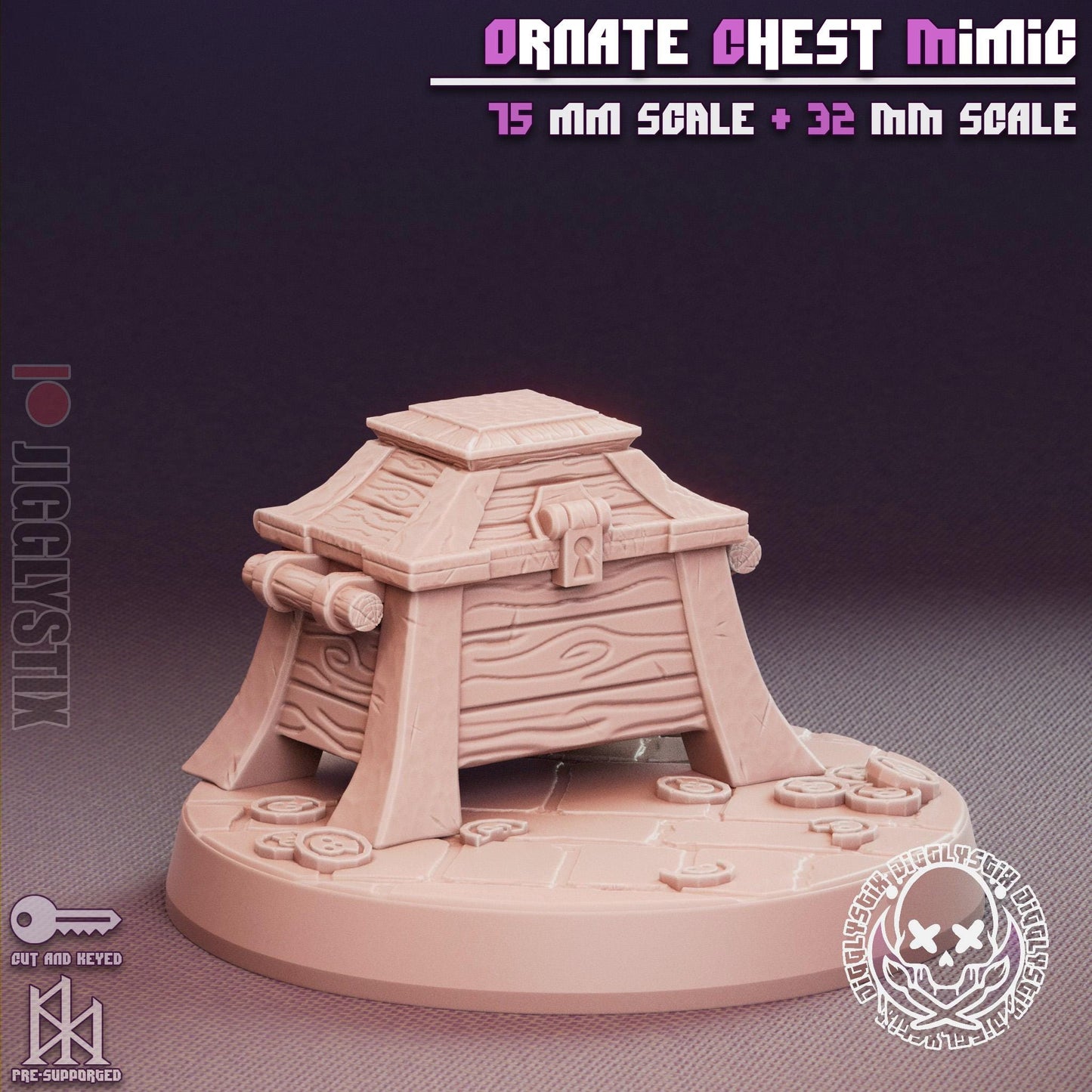 Ornate Chest Mimic Miniature - by Jigglystix