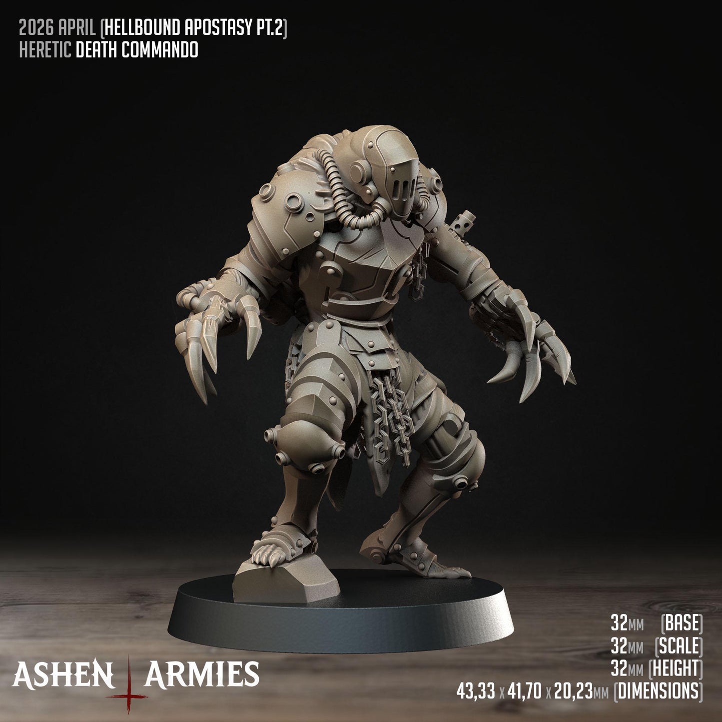 Hellbound Apostasy Death Commando Miniature - Ashen Armies by Bite the Bullet