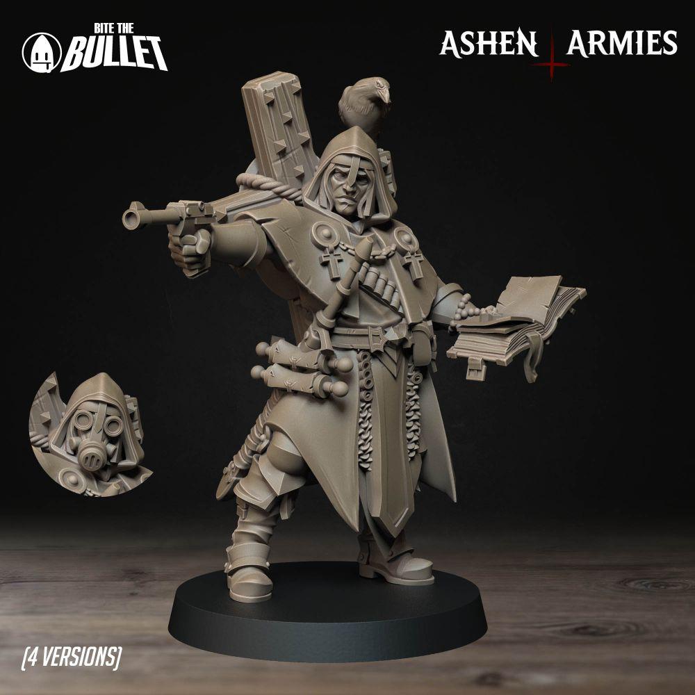 Sanctified Legion Trench Cleric Miniature - Ashen Armies by Bite the Bullet