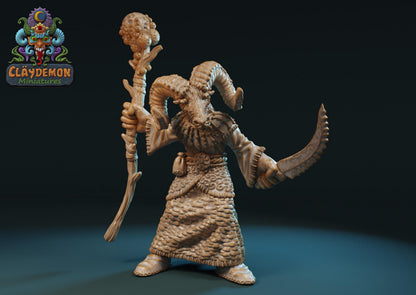 Beastman Shaman Miniature - by Claydemon Miniatures