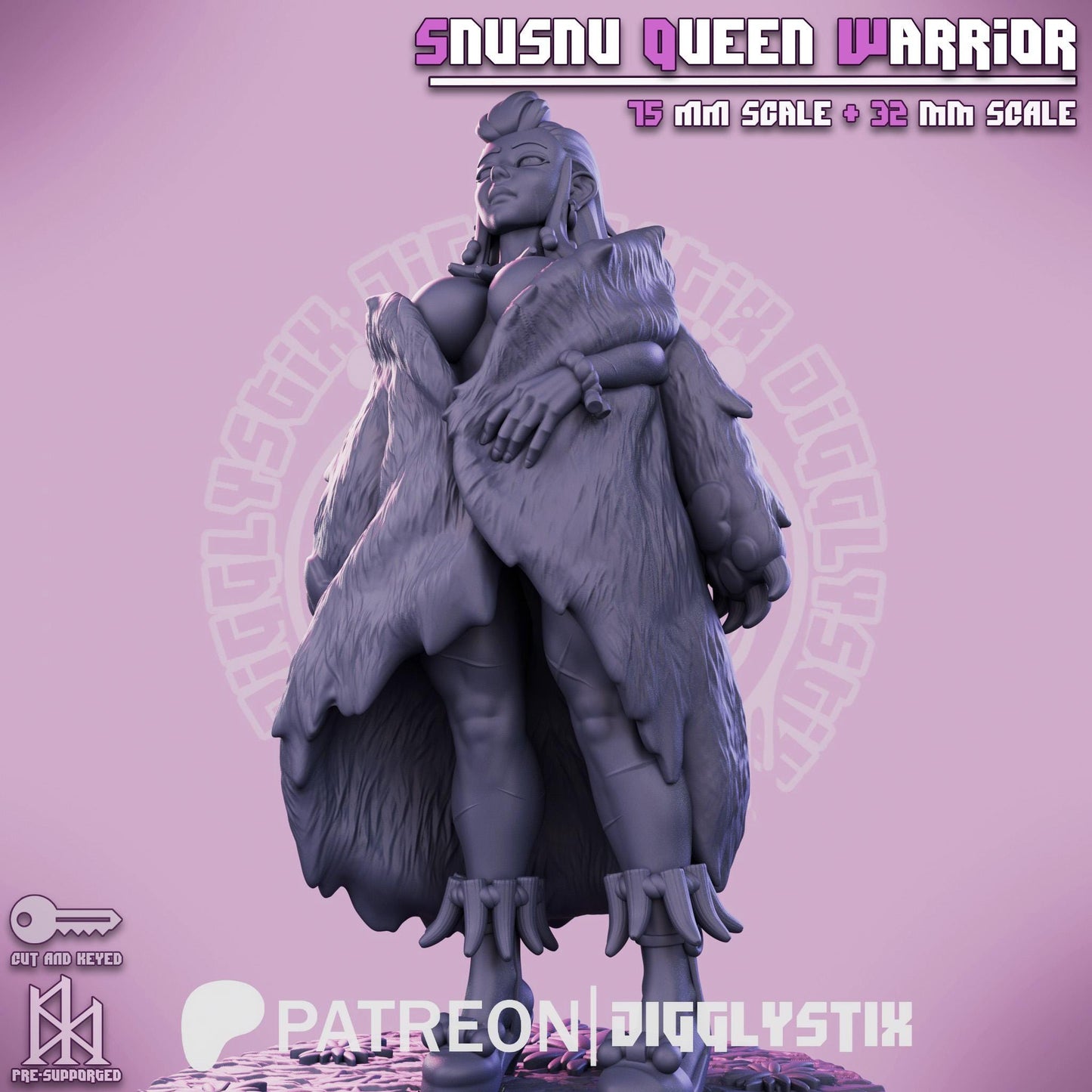 SnuSnu Queen Warrior Miniature - by Jigglystix