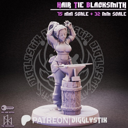 Hair Tie Blacksmith Miniature - by Jigglystix