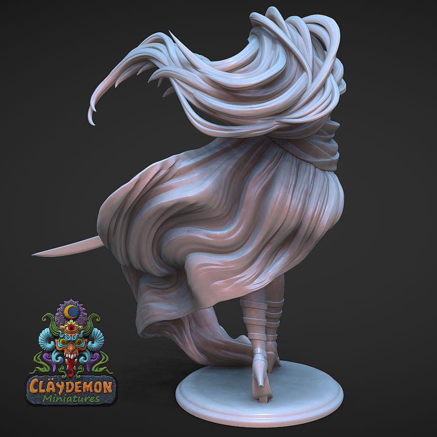 Dreaded Deanna Warrior Woman Miniature - by Claydemon Miniatures
