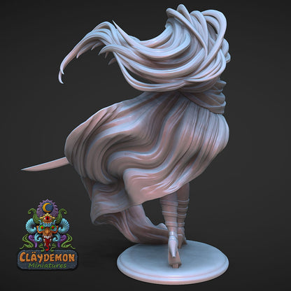 Dreaded Deanna Warrior Woman Miniature - by Claydemon Miniatures