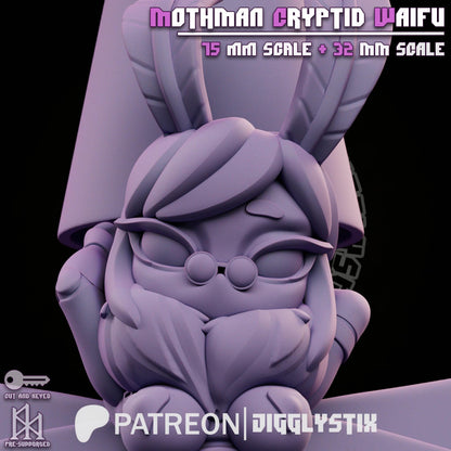 Mothman Cryptid Waifu Miniature - by Jigglystix