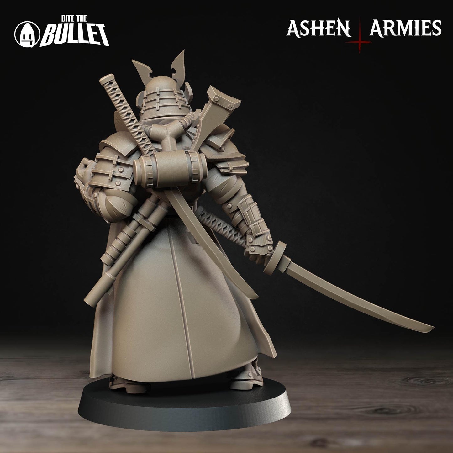 Holy Shogunate Lieutenant Miniature - Ashen Armies by Bite the Bullet