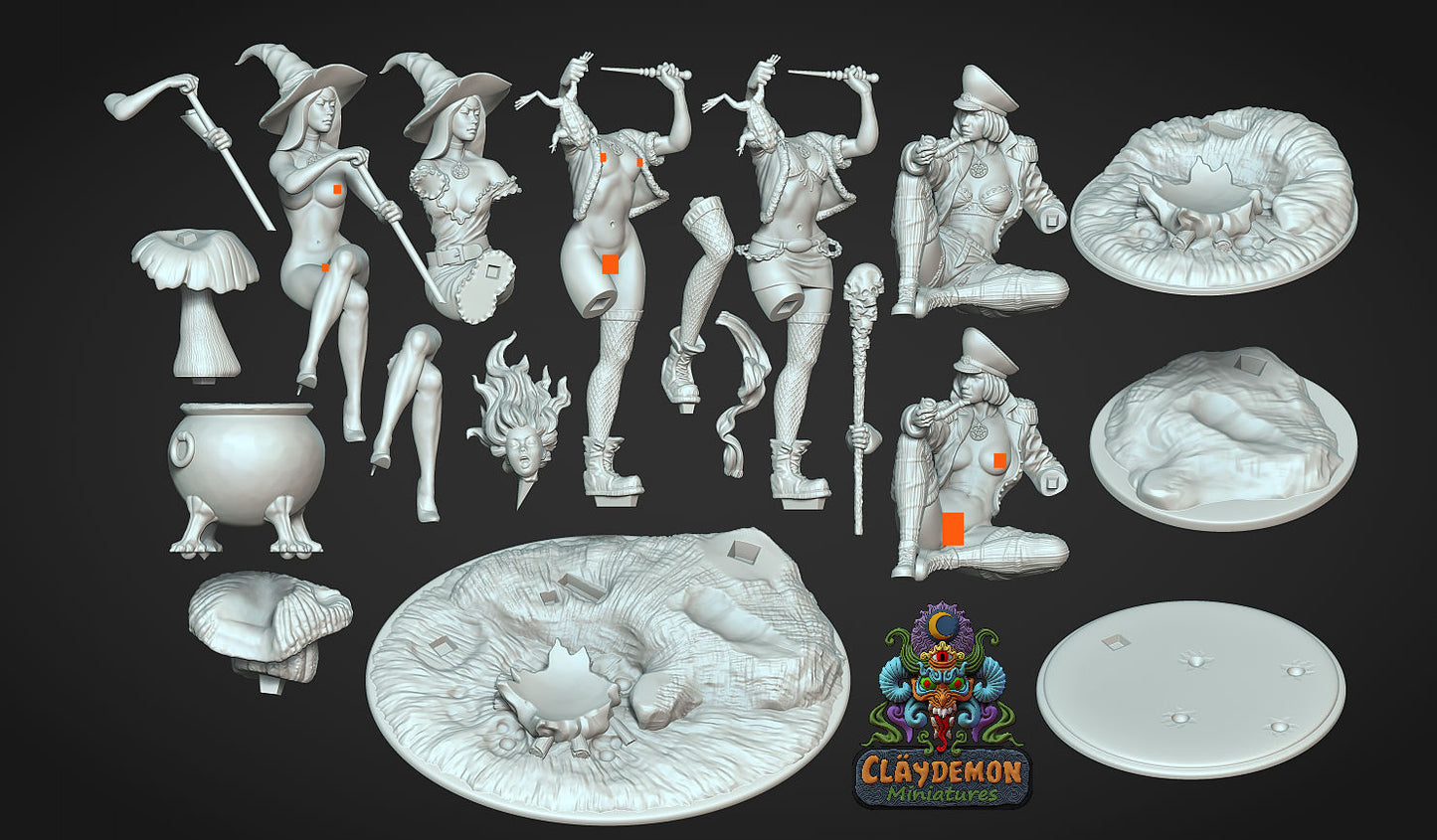The Witches Brew Diorama Miniature - by Claydemon Miniatures