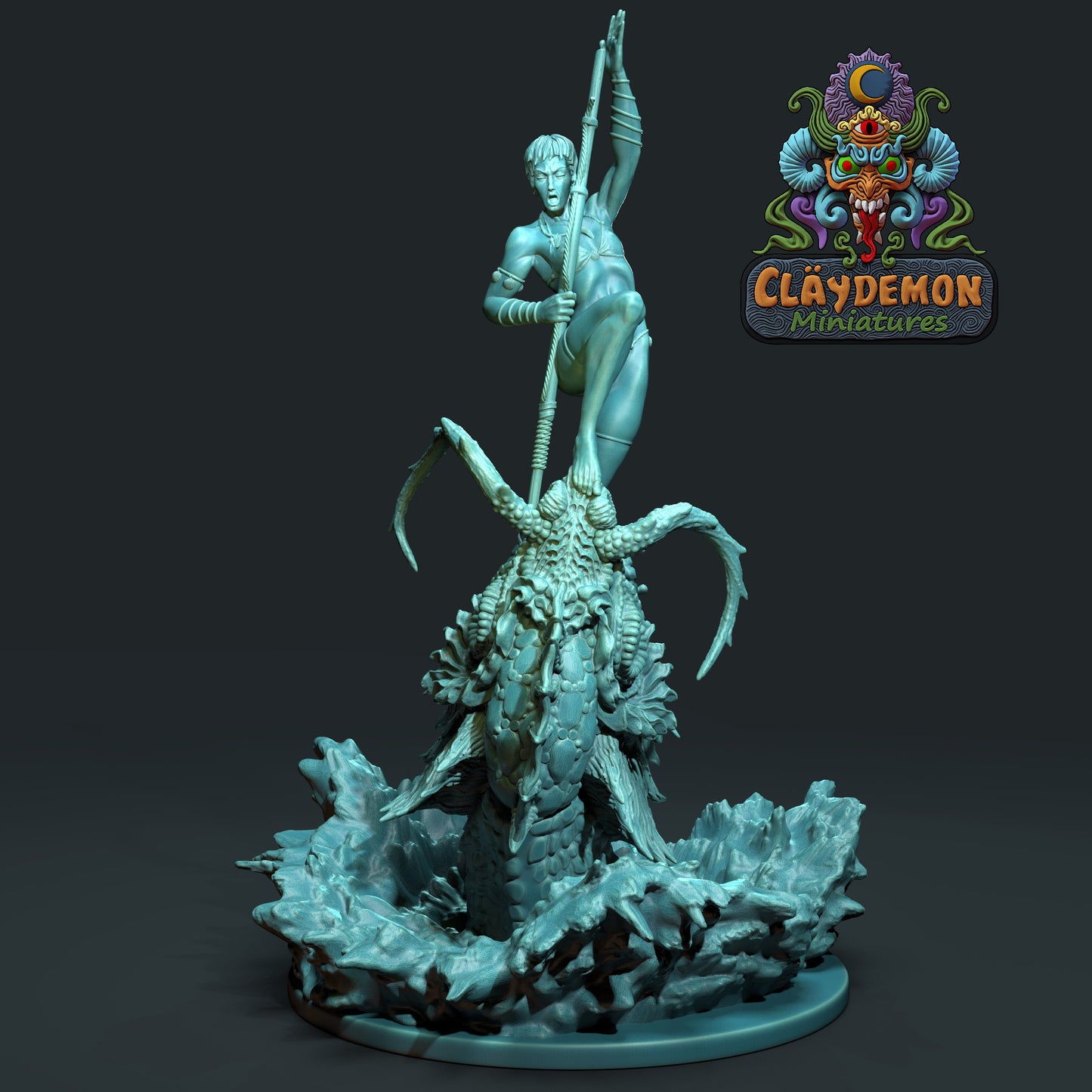 Skjorta the Seadragon Slayer Woman Miniature - by Claydemon Miniatures