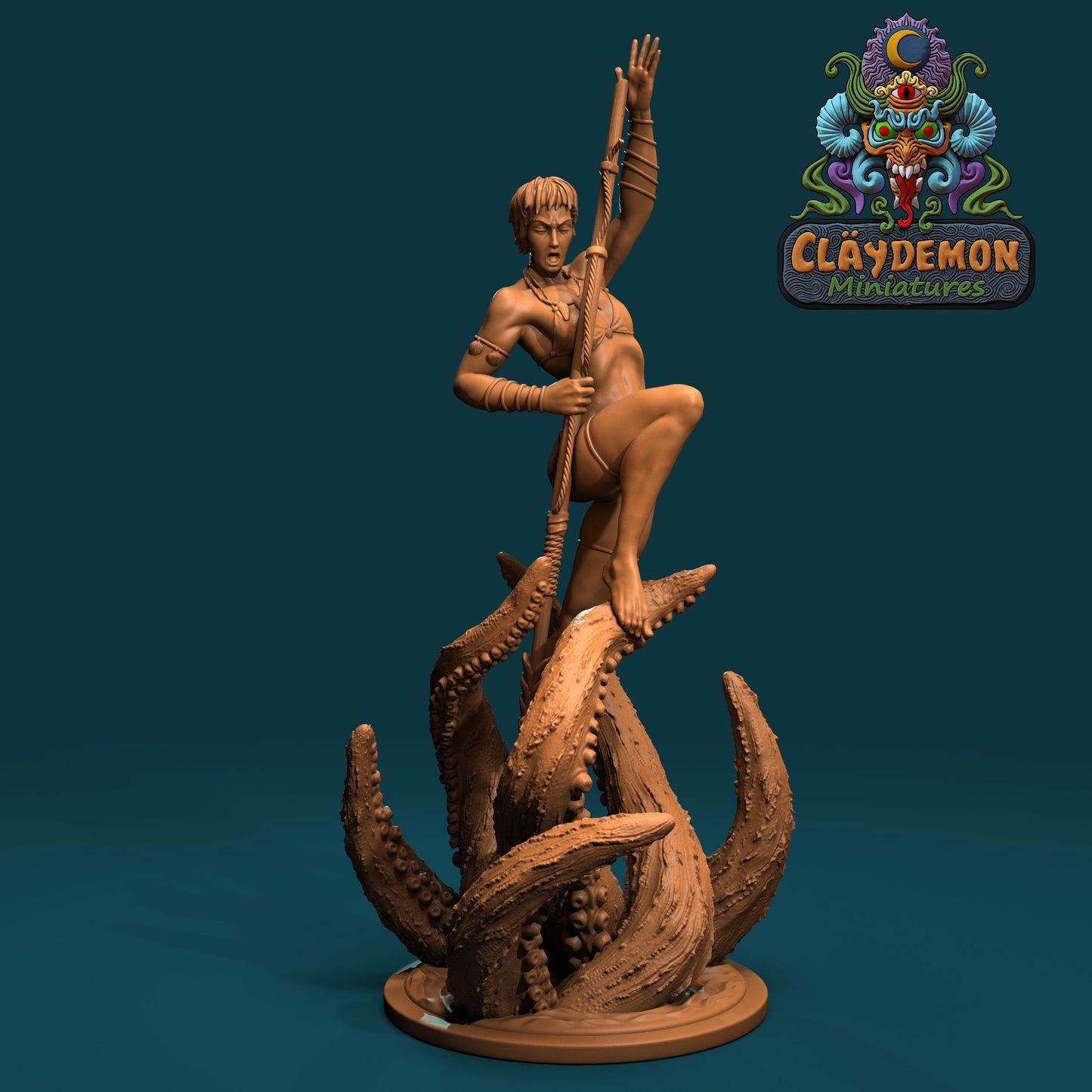 Skjorta the Seadragon Slayer Woman Miniature - by Claydemon Miniatures