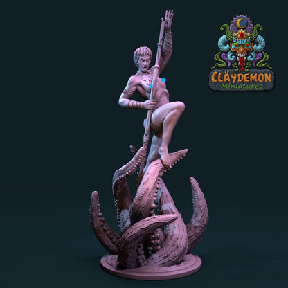 Skjorta the Seadragon Slayer Woman Miniature - by Claydemon Miniatures