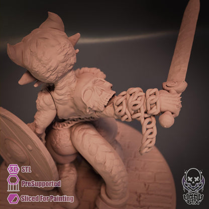 Enraged Ramshackle Kobold Miniature - by Jigglystix