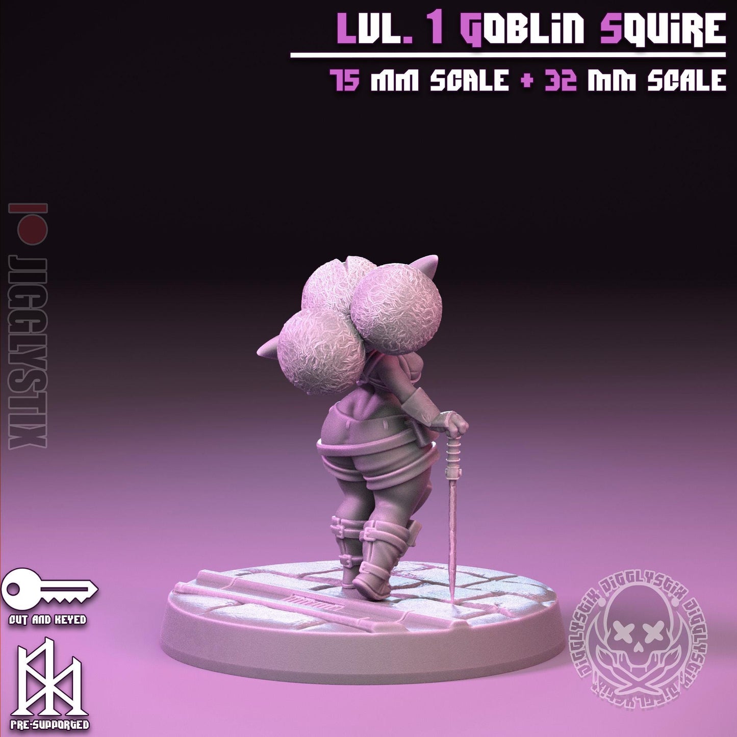 Lvl 1 Goblin Squire Miniature - by Jigglystix