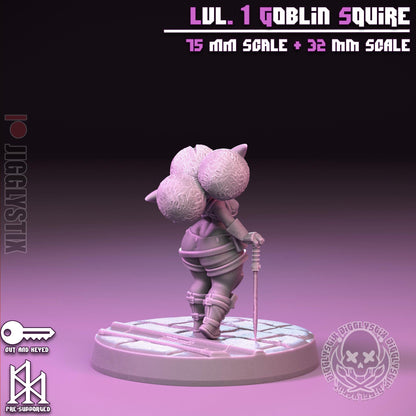 Lvl 1 Goblin Squire Miniature - by Jigglystix