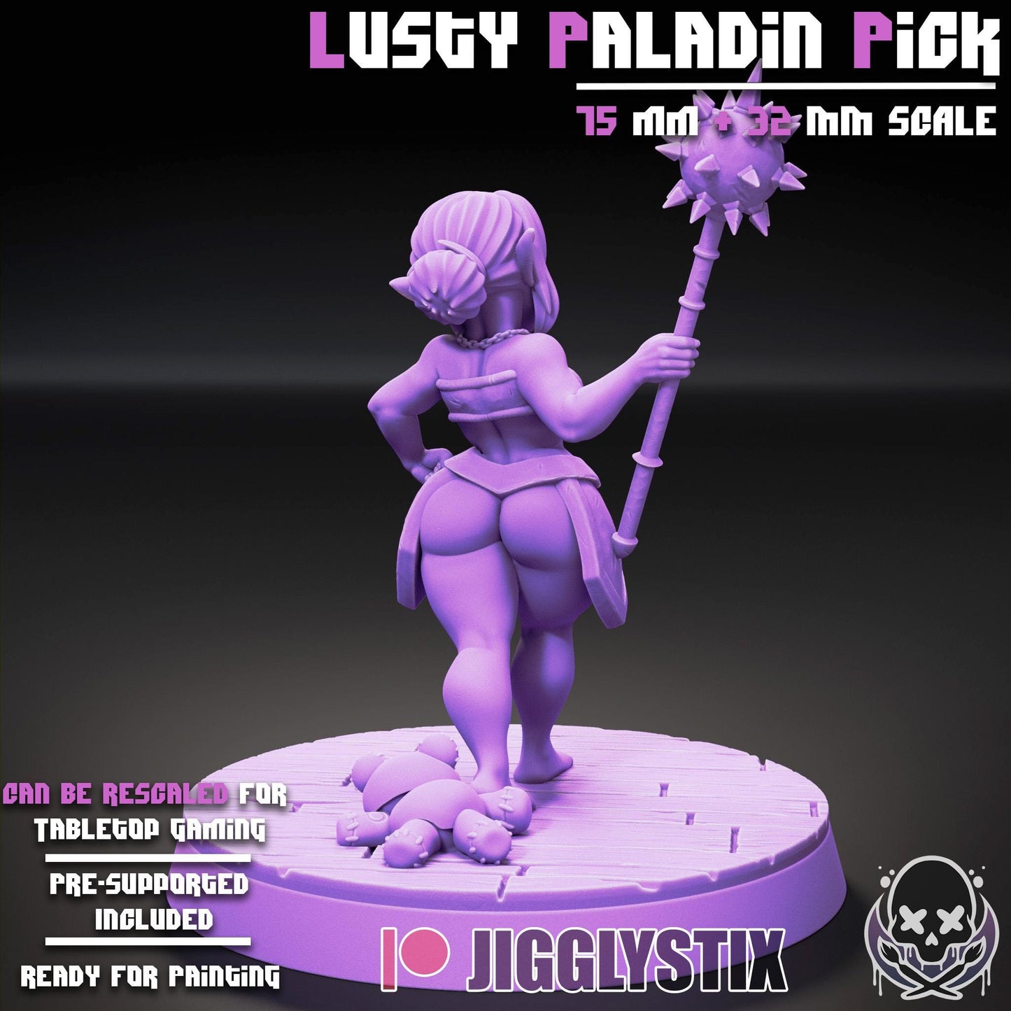 Lusty Gnome Paladin Pick Miniature - by Jigglystix