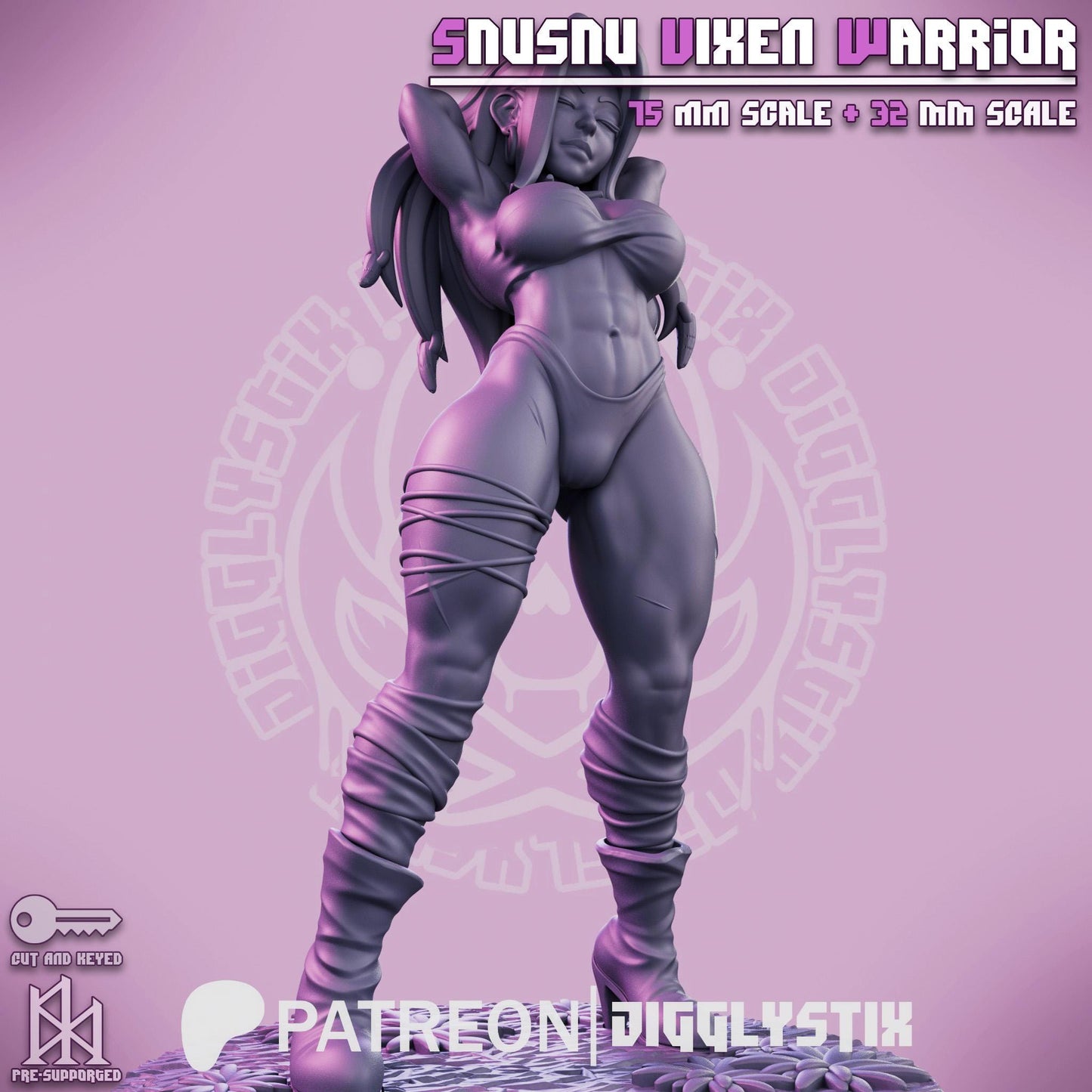 SnuSnu Vixen Warrior Miniature - by Jigglystix