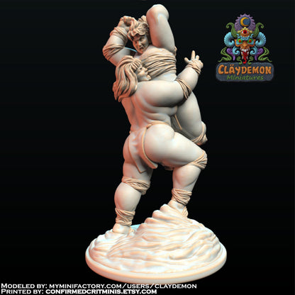 The Wrestlers Women Miniature - by Claydemon Miniatures