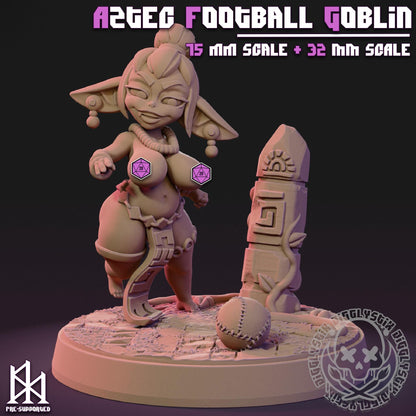 Aztec Football Goblin Miniature - by Jigglystix
