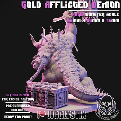 Gold Afflicted Demon Miniature - by Jigglystix