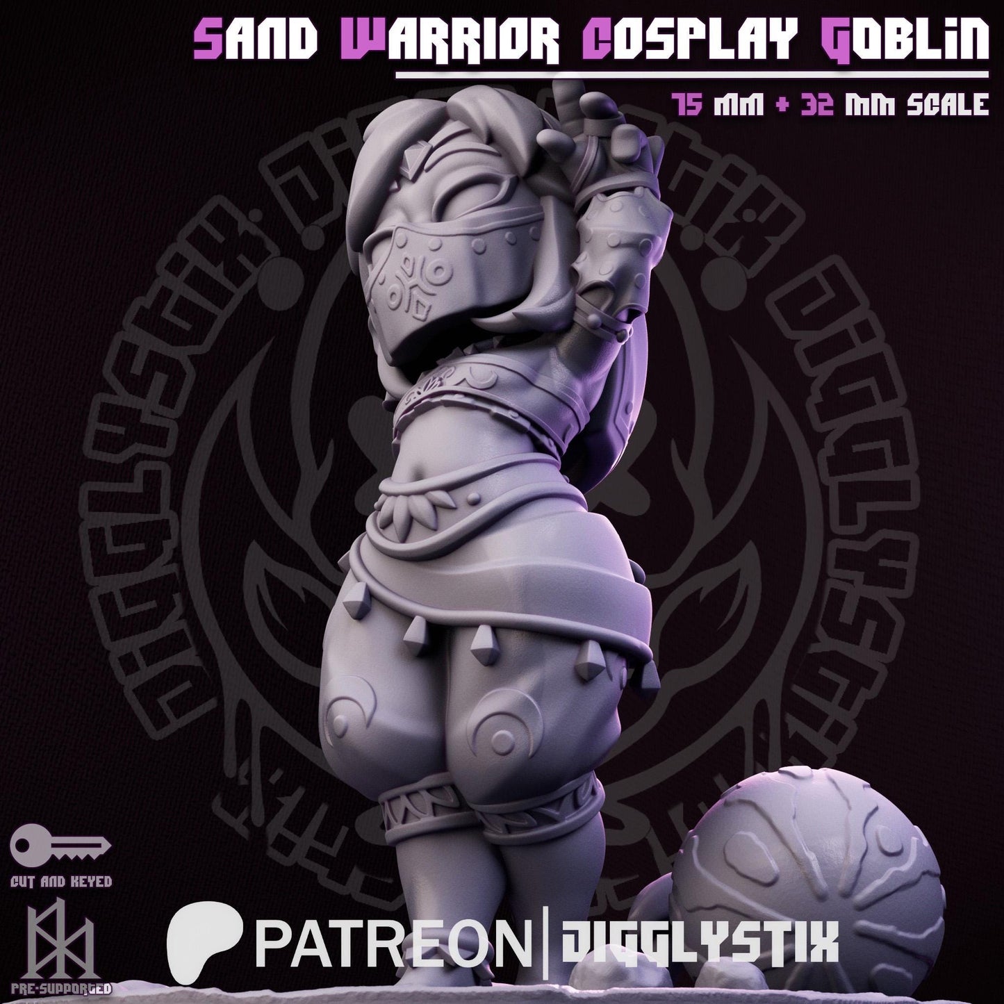 Sand Warrior Cosplay Goblin Miniature - by Jigglystix