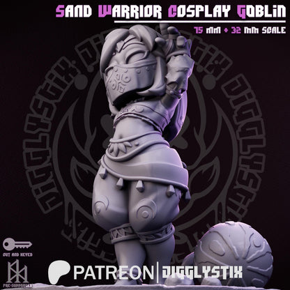 Sand Warrior Cosplay Goblin Miniature - by Jigglystix