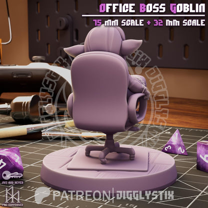 Office Boss Goblin Miniature - by Jigglystix