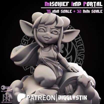 Mischief Imp Portal Miniature - by Jigglystix