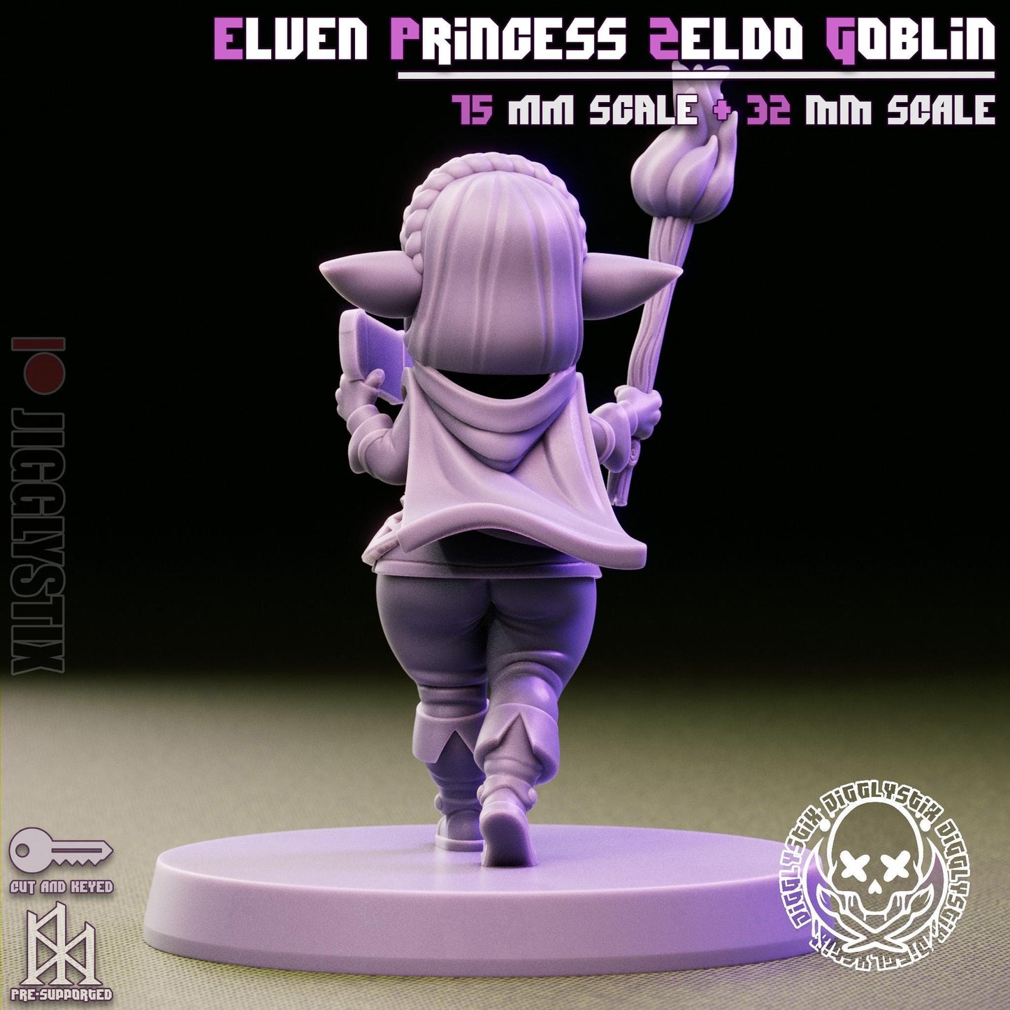 Elven Princess Zeldo Goblin Miniature - by Jigglystix