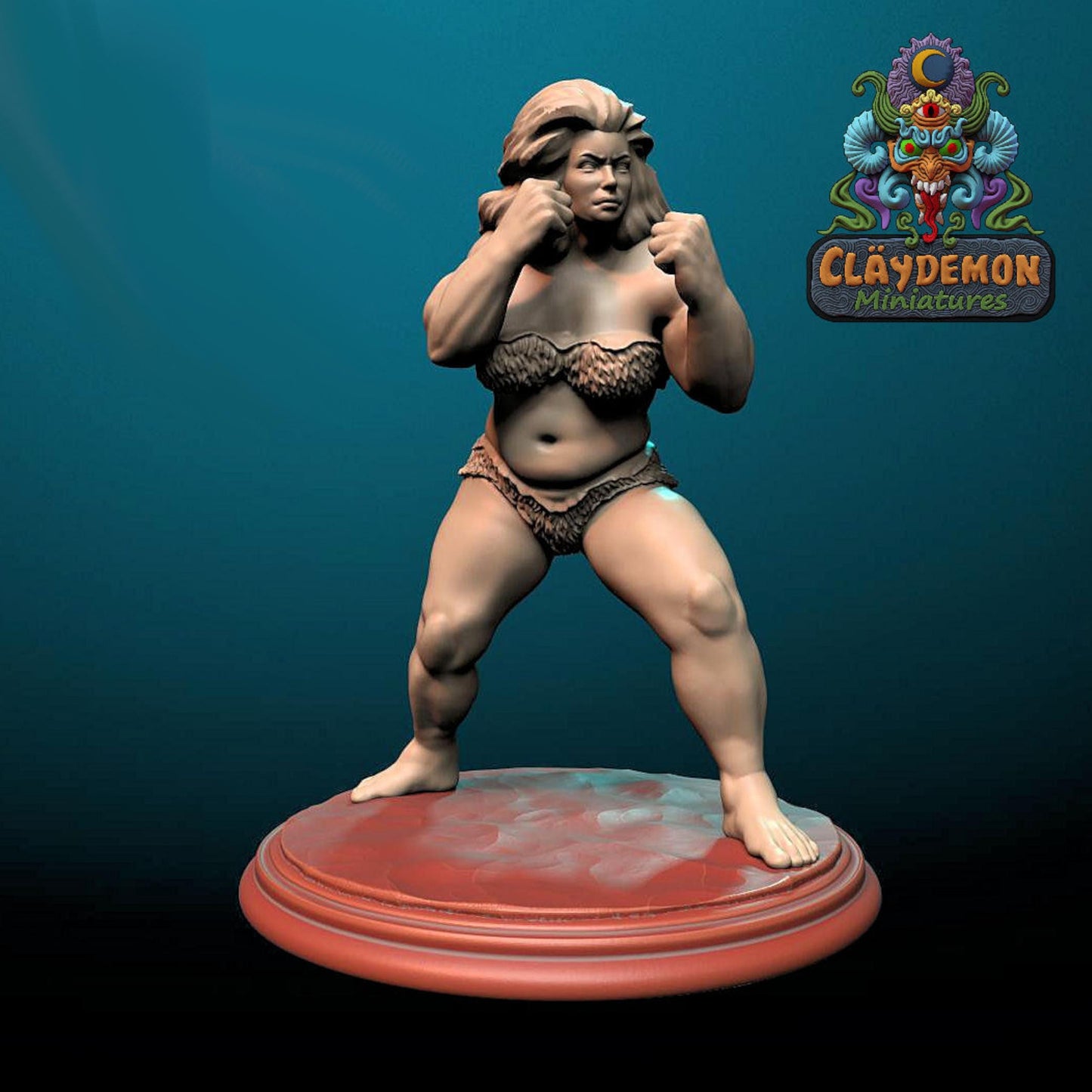 Matilda the Fighter Miniature - by Claydemon Miniatures