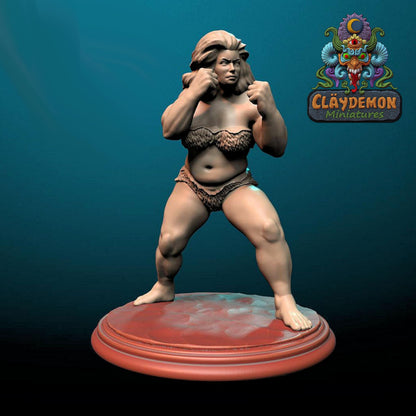Matilda the Fighter Miniature - by Claydemon Miniatures