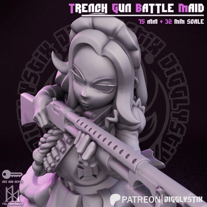 Trench Gun Battle Maid Miniature - by Jigglystix