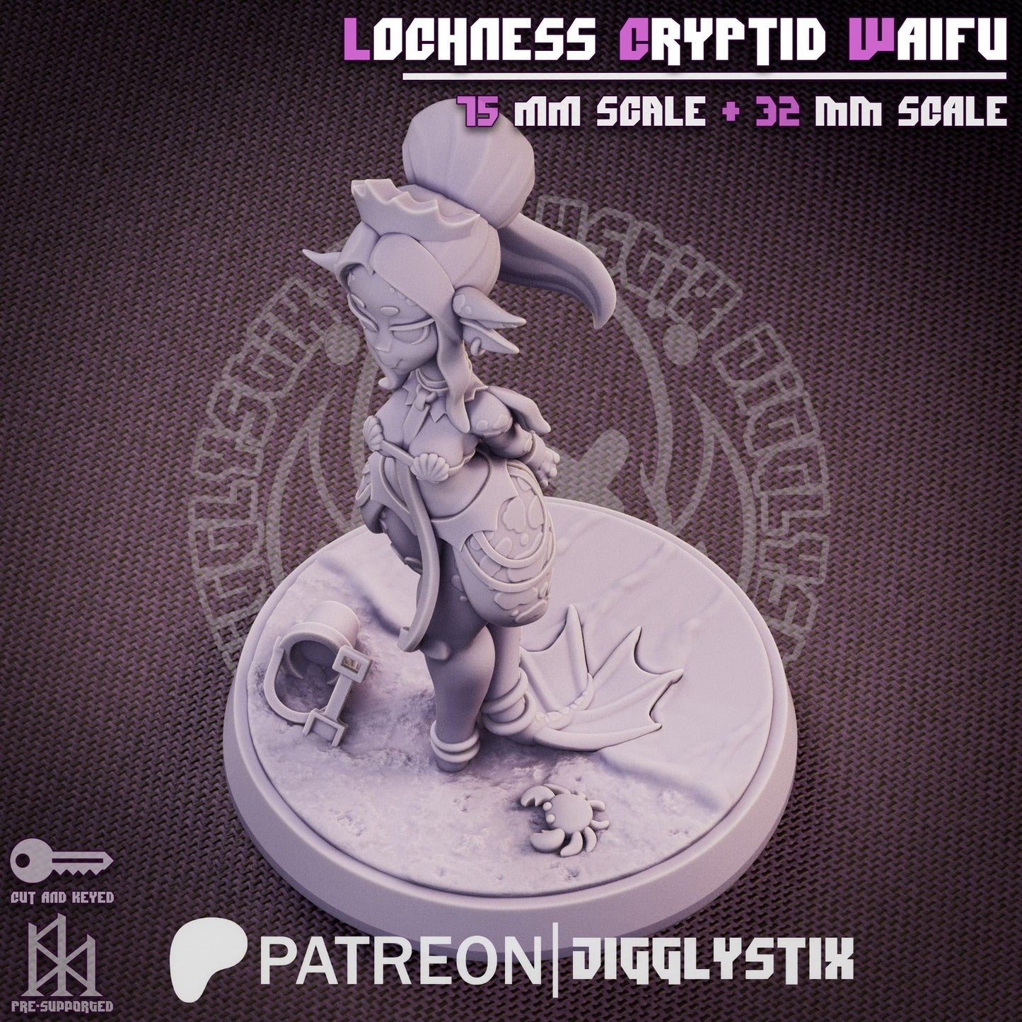 Lochness Cryptid Waifu Miniature - by Jigglystix