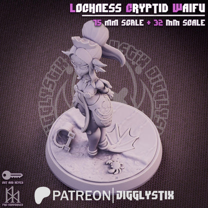 Lochness Cryptid Waifu Miniature - by Jigglystix