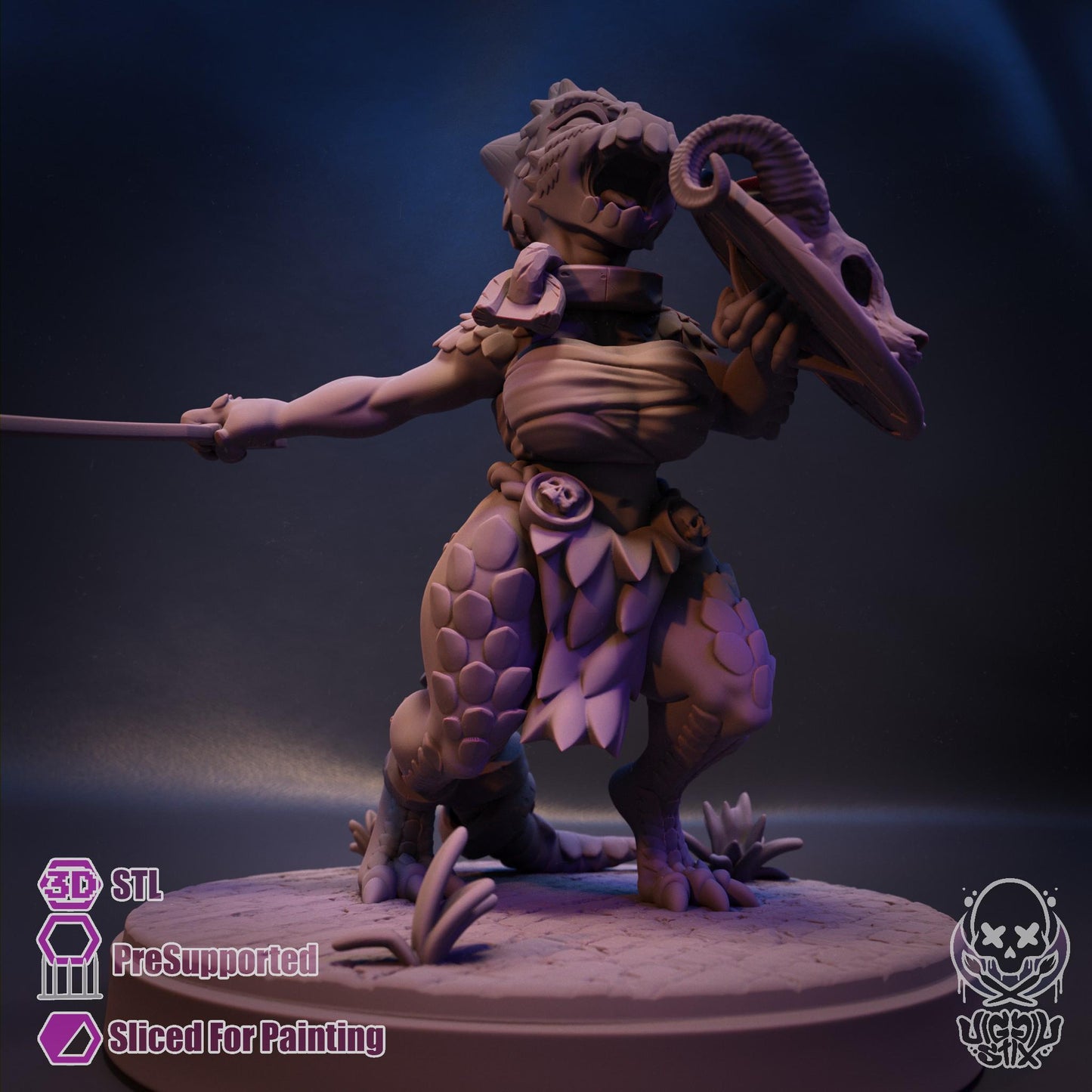 Embattlement Saber Kobold Miniature - by Jigglystix