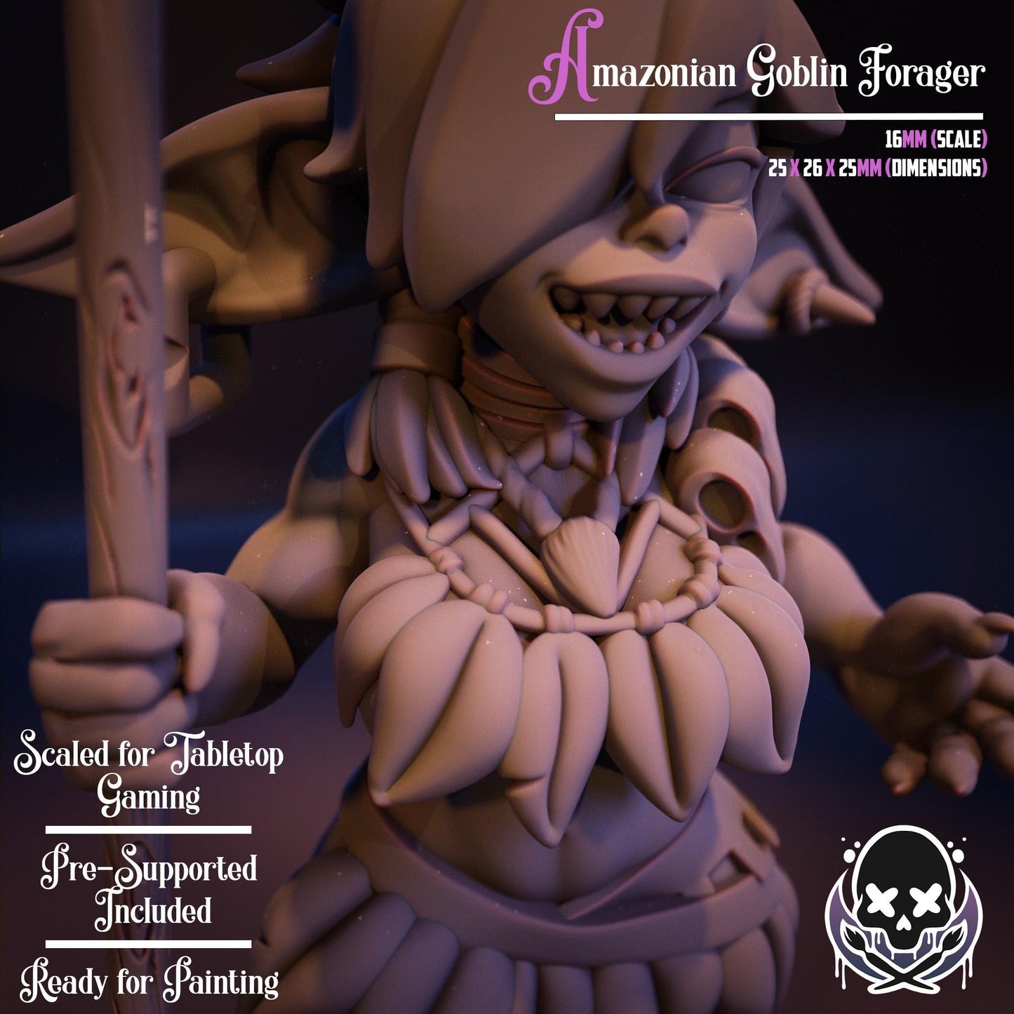 Amazonian Goblin Forager Miniature - by Jigglystix