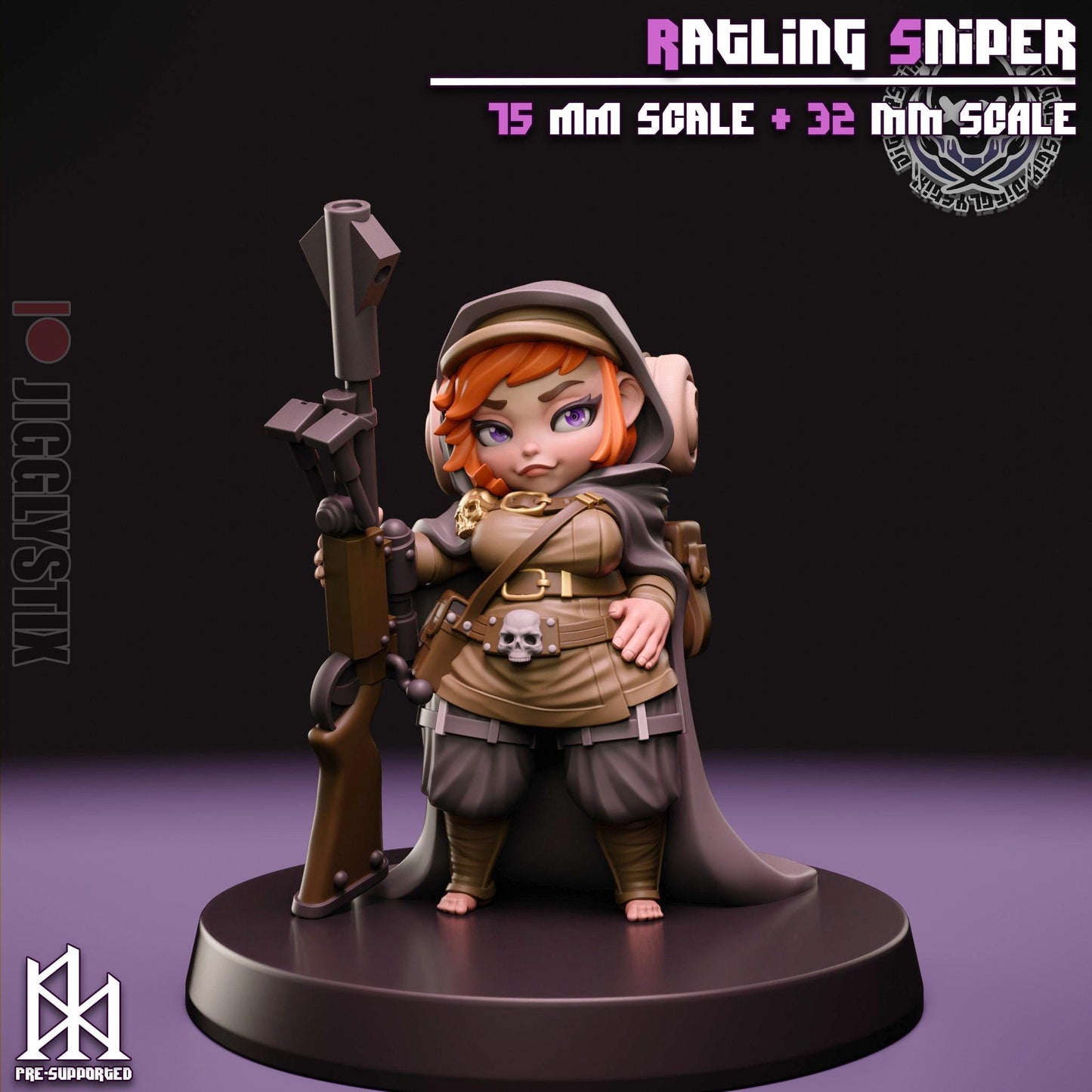 Ratling Sniper Miniature - by Jigglystix
