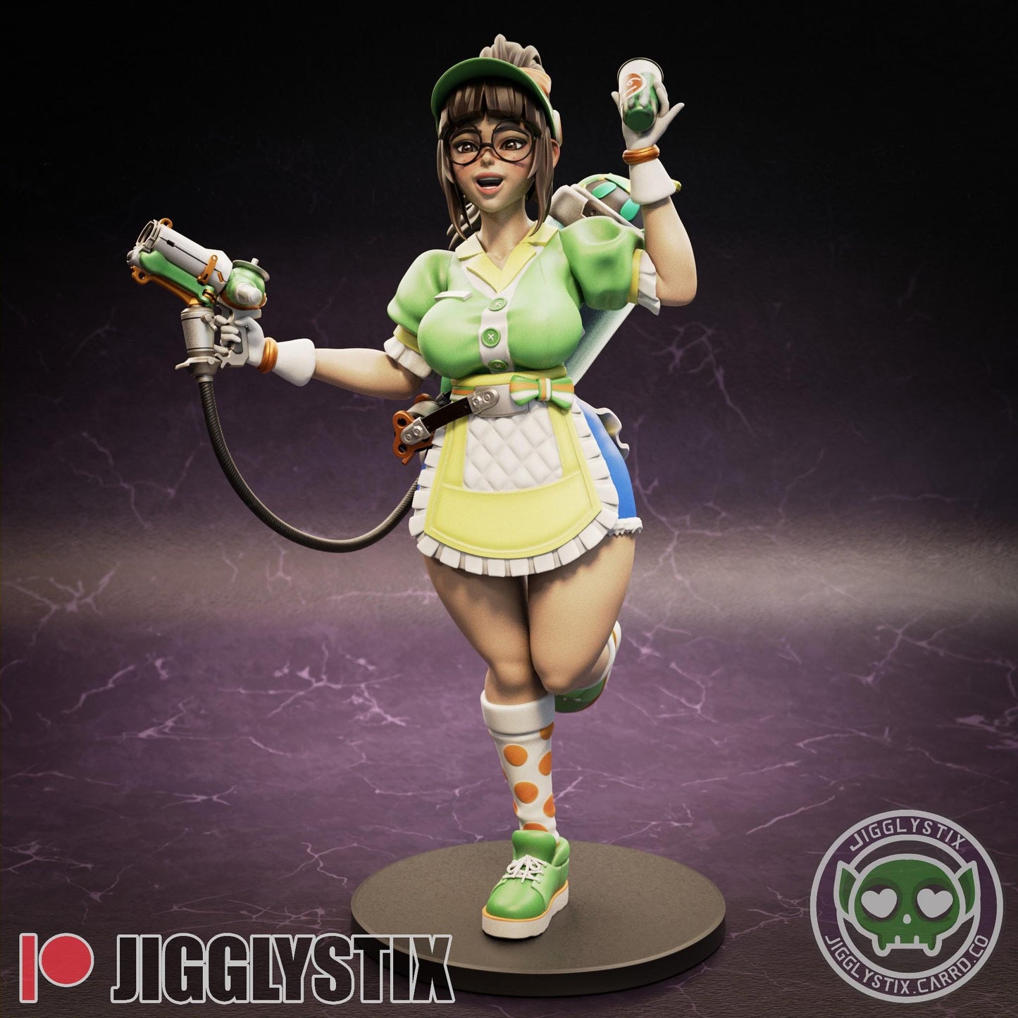 Honey Dew Boba Girl Miniature - by Jigglystix