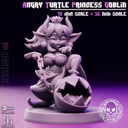 Angry Turtle Princess Goblin Miniature - by Jigglystix