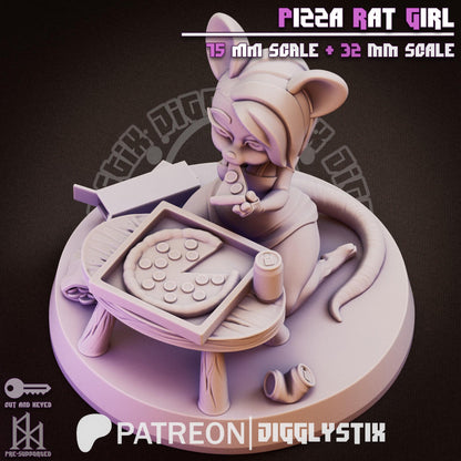 Pizza Rat Girl Miniature - by Jigglystix