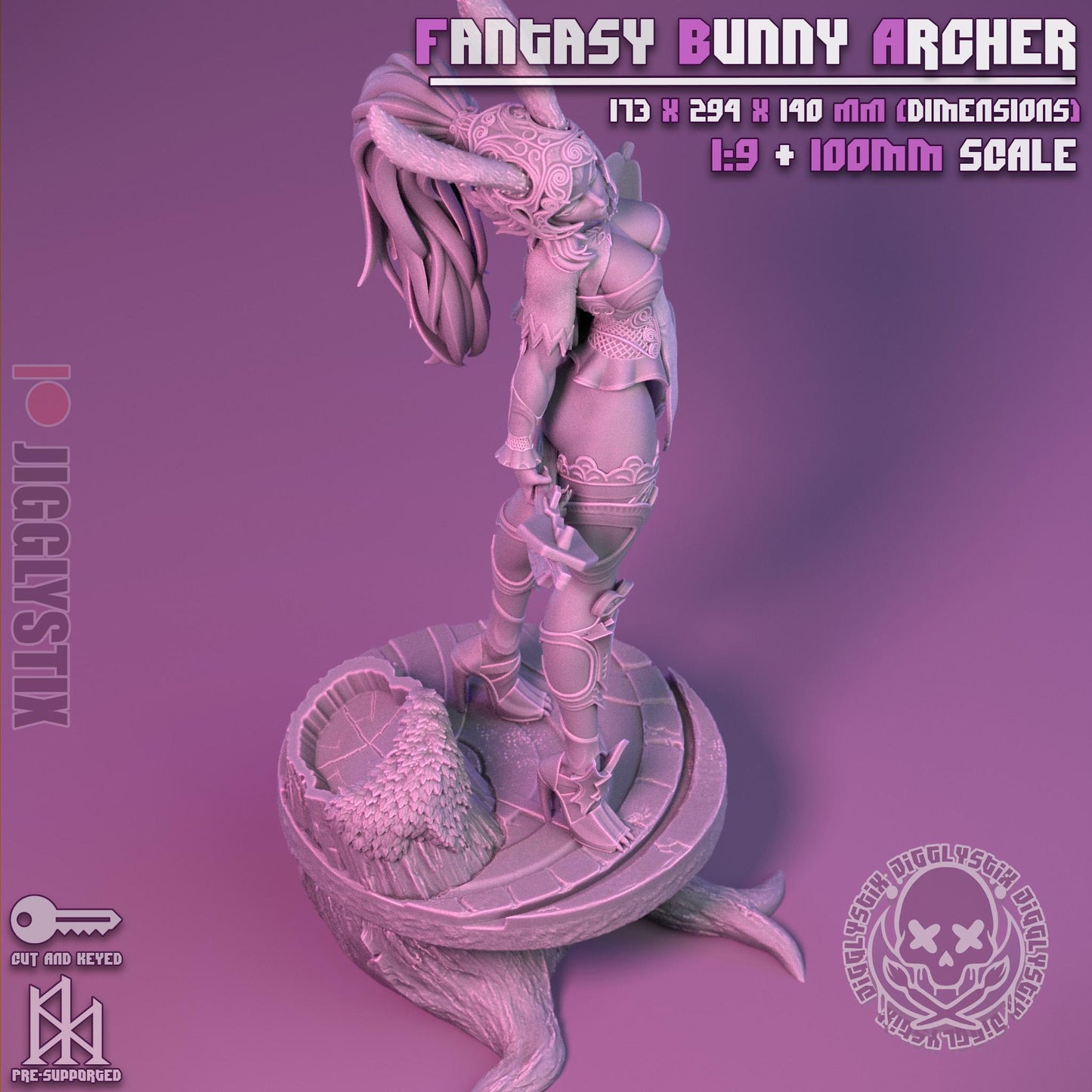 Fantasy Bunny Archer Fran Miniature - by Jigglystix