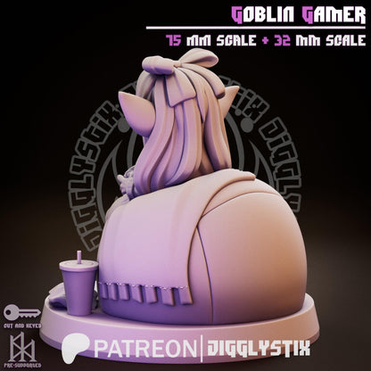 Goblin Gamer Girl Miniature - by Jigglystix