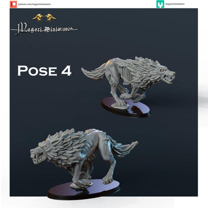 Undead Dire Wolf Miniatures - by Magori Miniatures