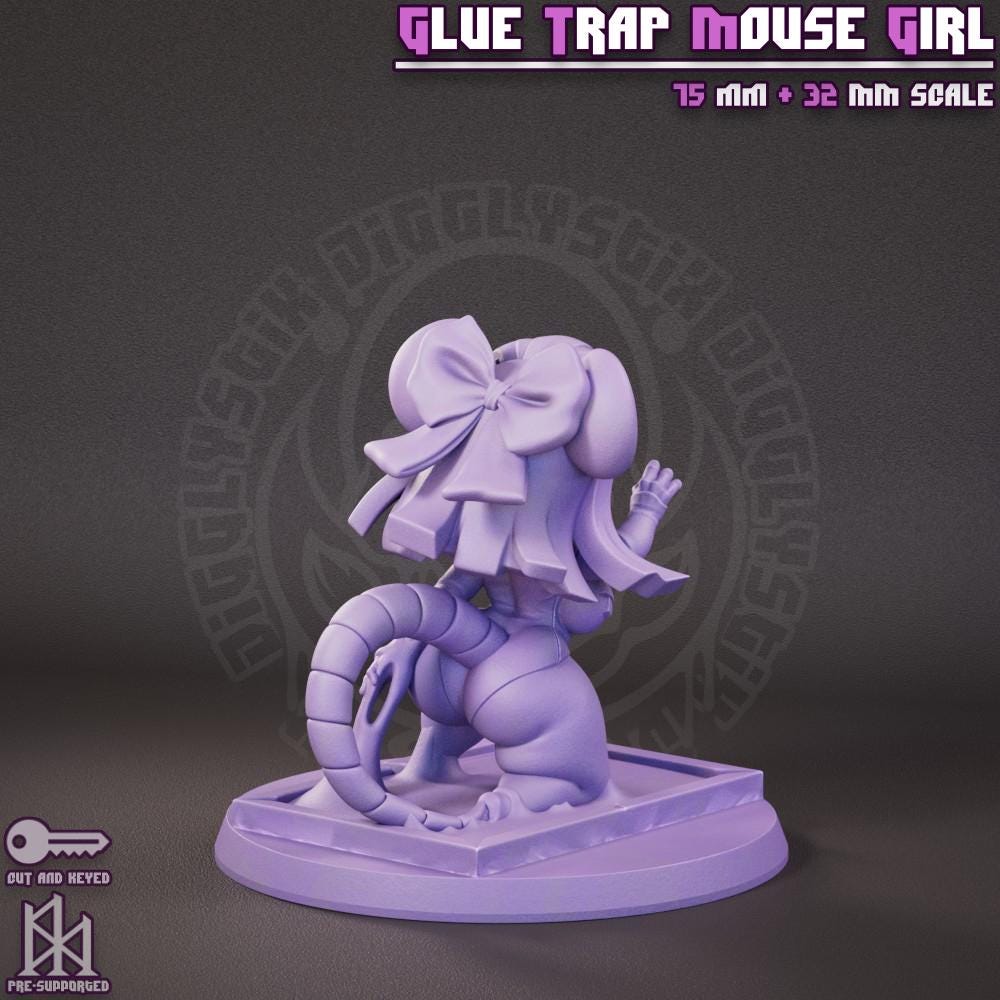 Glue Trap Mouse Girl Miniature - by Jigglystix
