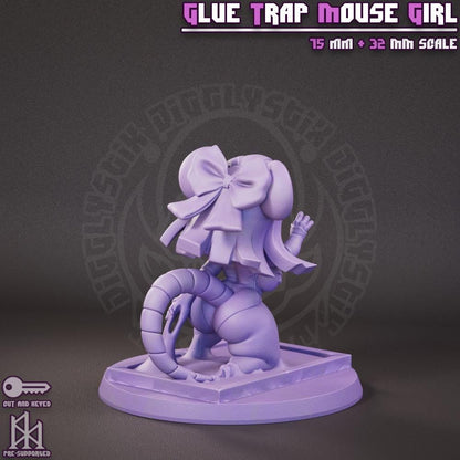 Glue Trap Mouse Girl Miniature - by Jigglystix