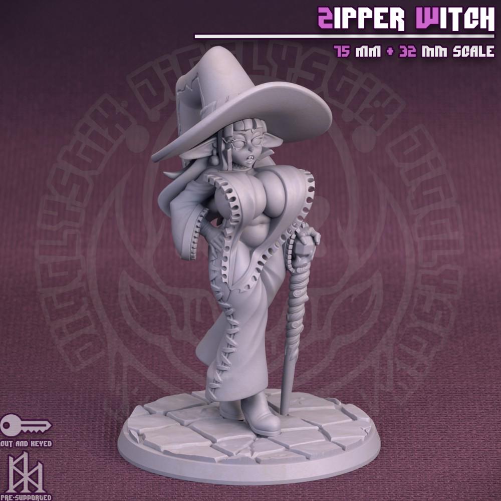 Thicc Zipper Witch Miniature - by Jigglystix