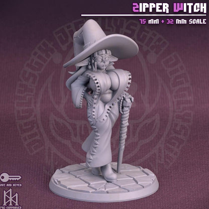 Thicc Zipper Witch Miniature - by Jigglystix